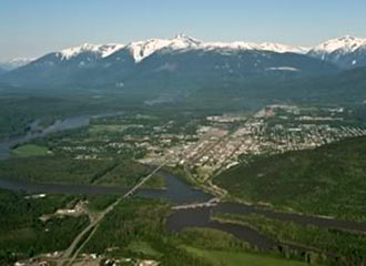 Aerial view of Terrace, BC