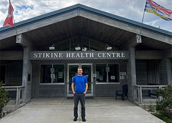 Brady Irving standing outside the Stikine Health Centre