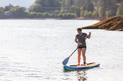 Woman paddleboarding